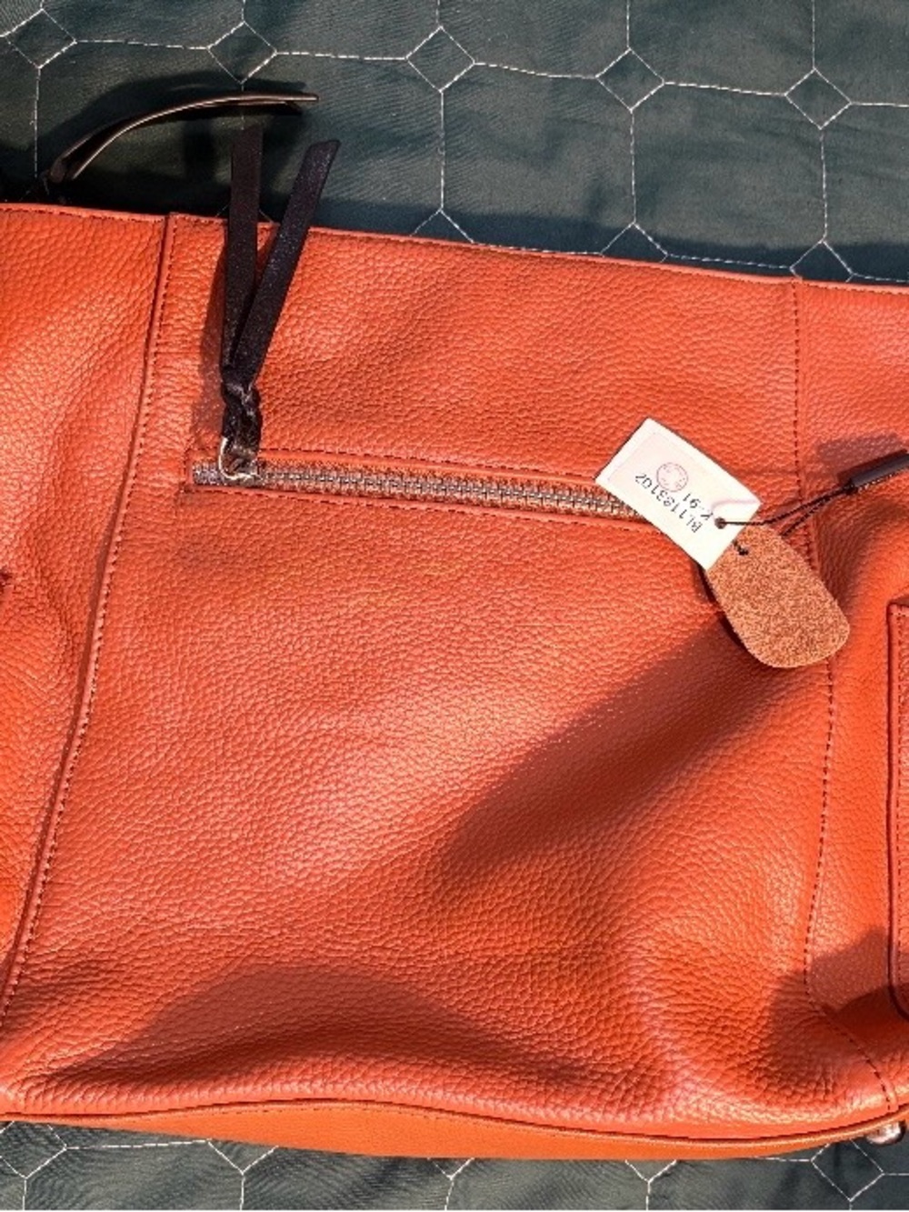 Women's Leather Tote in Burnt Orange by (no brand)